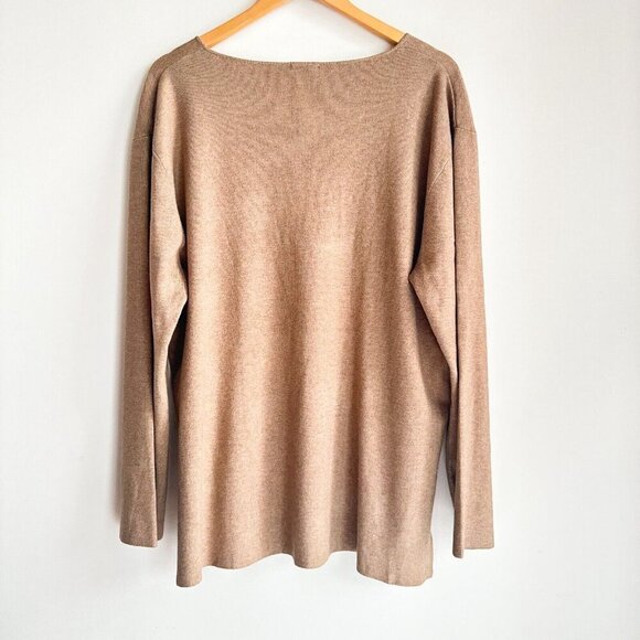 Splendid  V Neck Light Beige Knit Top XL - Picture 6 of 7